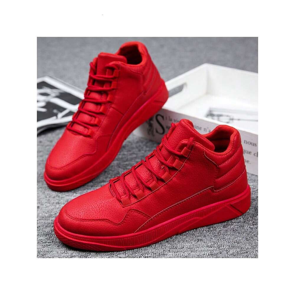 Spring Men S Fashion Comfortable Lightweight Slip Resistant High Top Leather Sneakers Ddmysaturn