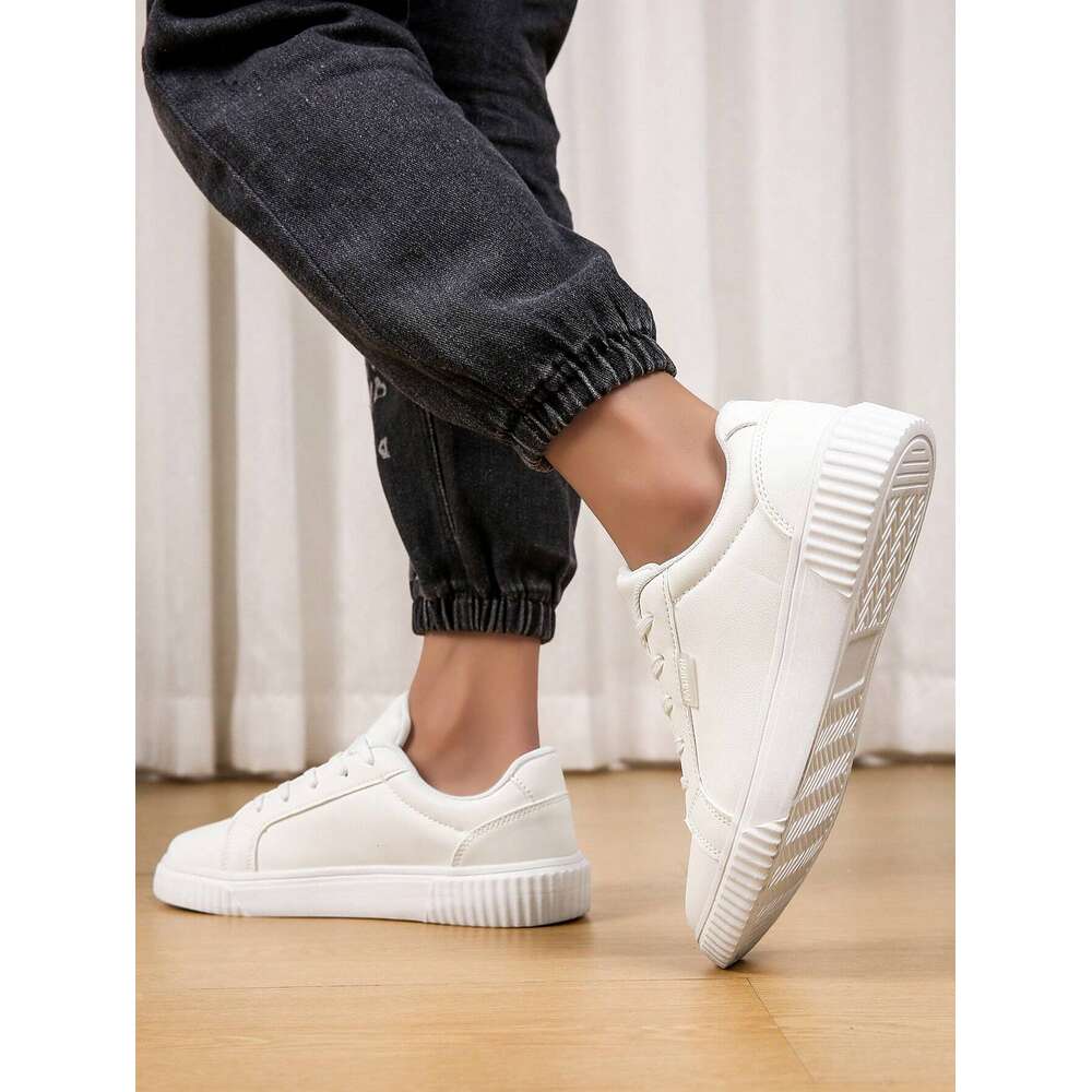 Sports Men Casual Lace Up With Soft Bottom Flat Low Cut Walking Shoes Round Toe Versatile Skateboarding Ddmysaturn