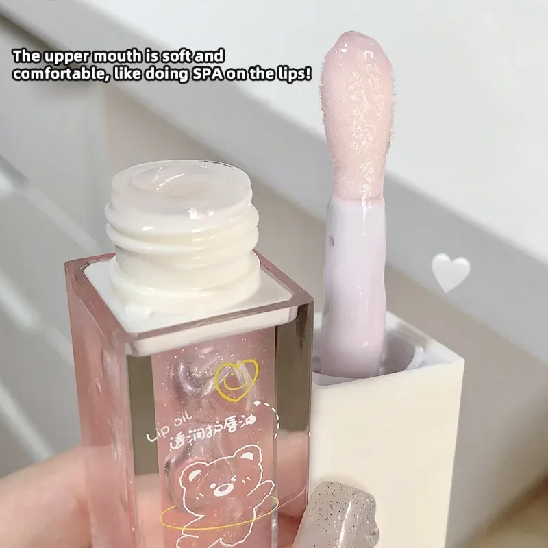 Crystal Jelly Oil Transparent Non-sticky Moisturizing Glitter Plumper Glossy Fades Lip Lines Lips Care Makeup Cosmetics