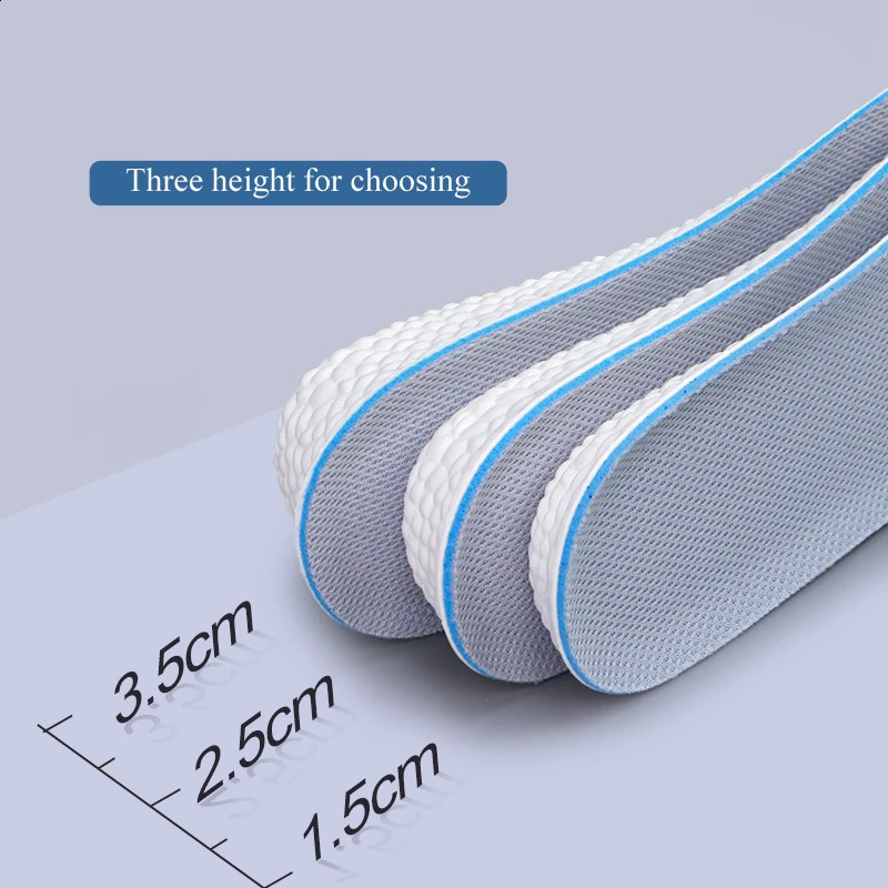 High-Elastic Increase height Insoles breathable sport sole pad PU material height increase insoles for men or women 240606