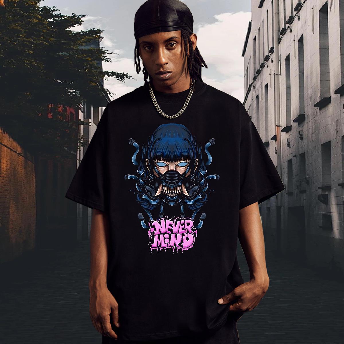 Comfortable Man T Shirts High Street Hip Hop Cotton Breathable Soft Men Tops Tees Designer Fashion Black White Clothings