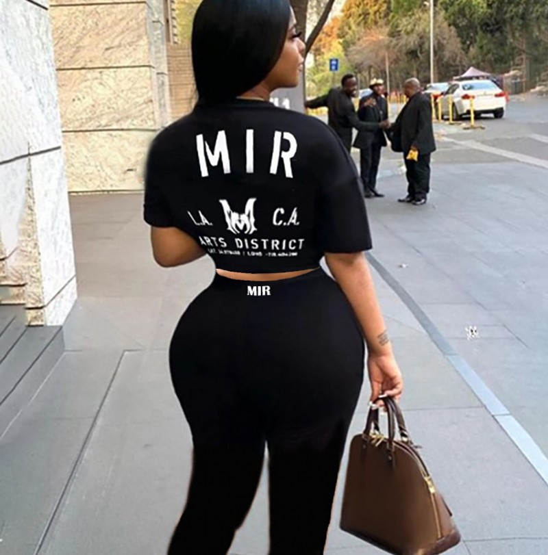 Women Sets Two Piece Pants Tracksuits Designer two Piece Set letter print skirt set sexy Short Sleeve T-shirt Pants Casual Sports Suit Jogging Suit