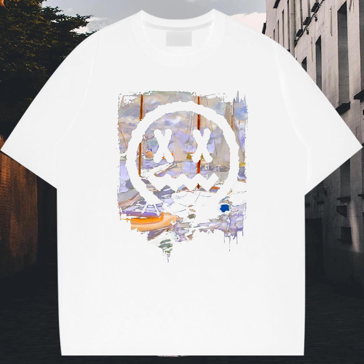 Fashion Designer Man T Shirts Customized Print Summer Casual Tshirt for Man Woman Crew Neck Cotton Loose