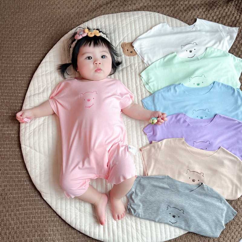 Baby Jumpsuits Baby short sleeved jumpsuit a touch for newborns summer thin baby clothes cartoon jumpsuit crawling suit