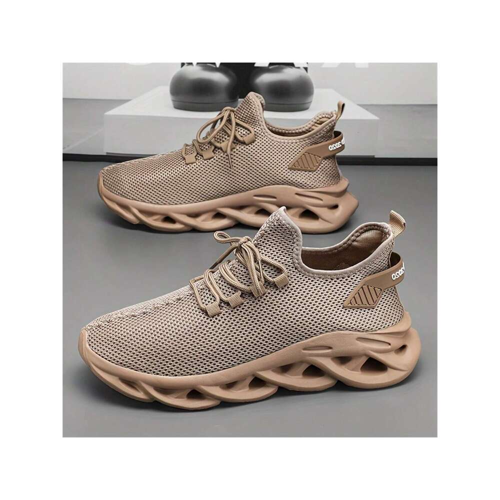 Breathable Men S Mesh Casual Sneakers Comfortable Anti Slip Lace Up Outdoor Sports Training Fashionable Walking Shoes Brown Ddmysaturn