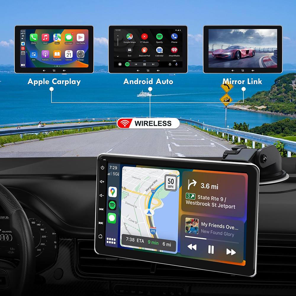 HD 7 inch IPS Touchscreen Car Radio Receiver Wireless Carplay&Android Auto Car Stereo with Backup Camera Mirror Link Bluetooth AUX/USB/TF for Cars Tru
