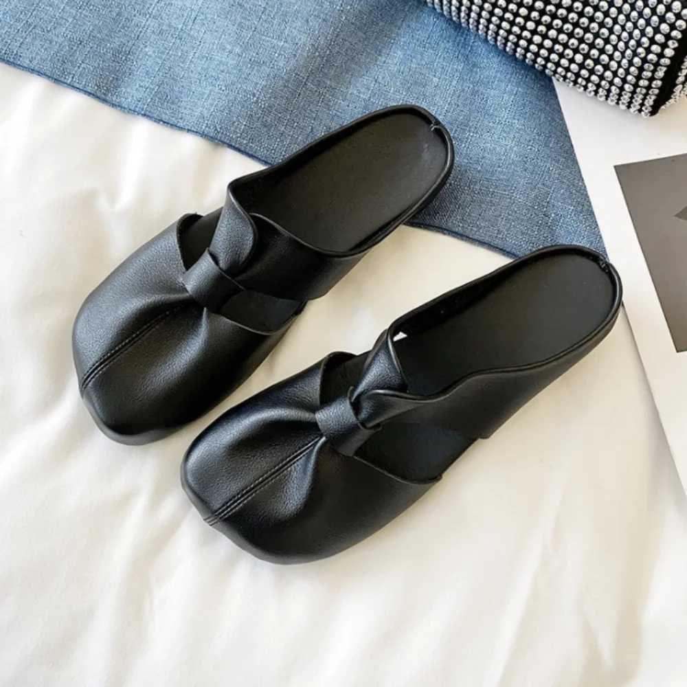 Big Size 42 Retro Women Shoes Summer Flat Slippers Leather Sandals Fashion Zapatillas Casa Mujer Sapatos Femininos S6064