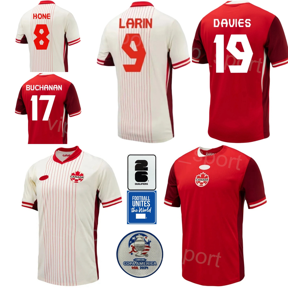 Mens Soccer Canada Jersey 2024 National Copa 22 LARYEA 9 DAVID 19 DAVIES 6 EUSTAQUIO 17 LARIN 11 KONE 14 SHAFFELBURG 17 BUCHANAN 30 HOILETT Sport Football Shirt Kits