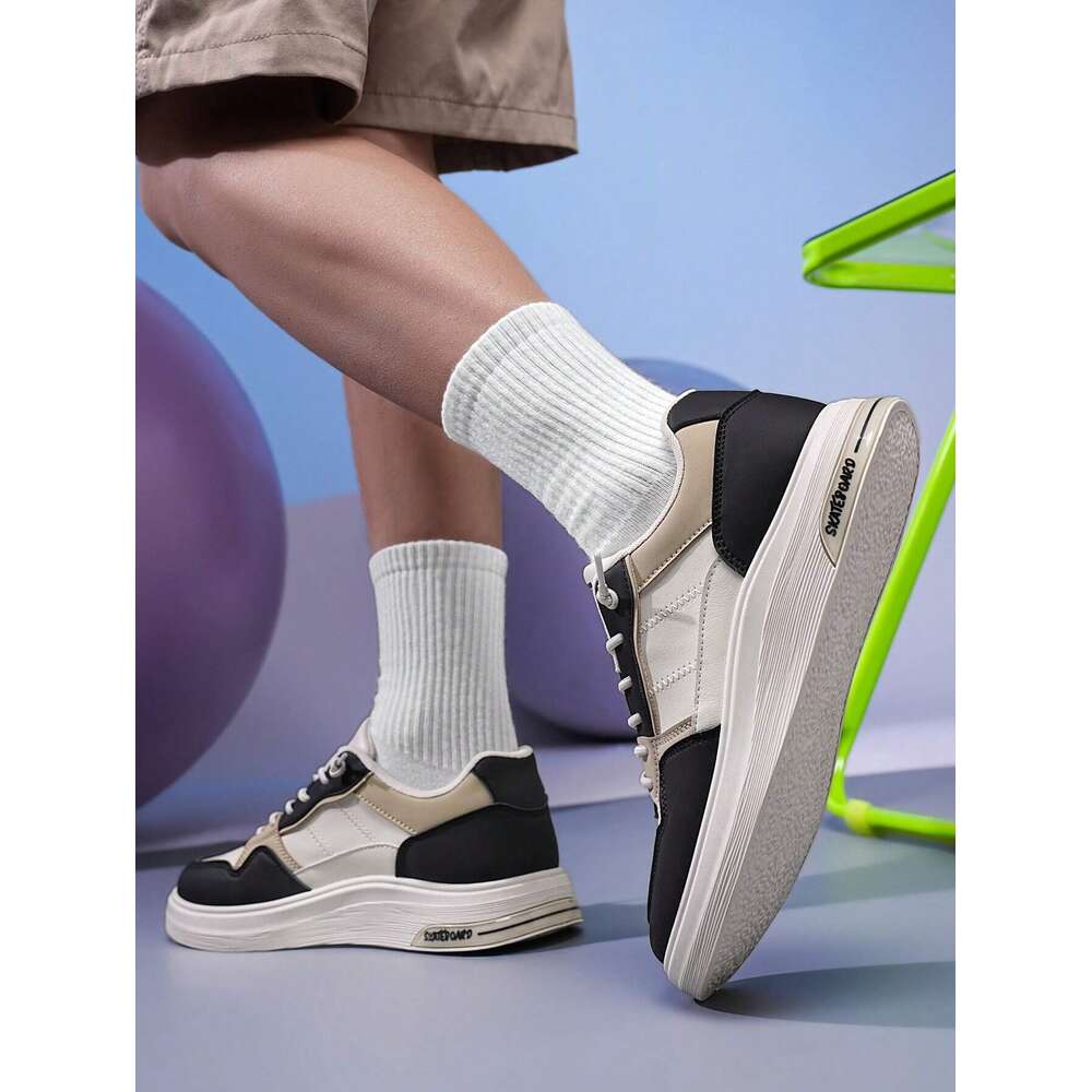 Men's Fashionable Breathable Slip-Resistant Skate Shoes, Comfortable Versatile, Wear And Dirt-Resistant