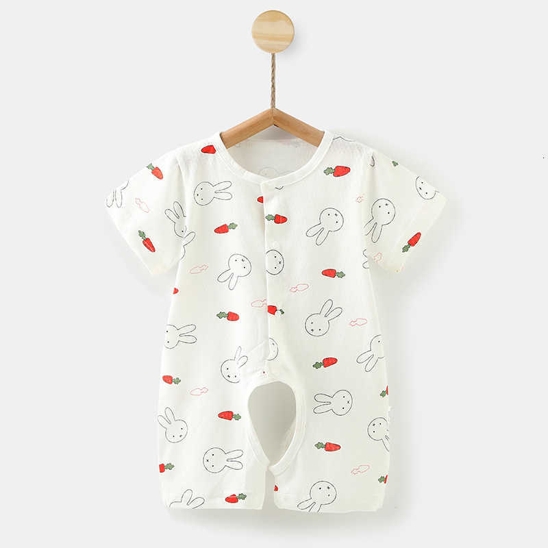 Baby Jumpsuits Baby open cut jumpsuit summer thin baby pure cotton short sleeved jumpsuit climbing clothes pajamas newborn clothes summer clothes