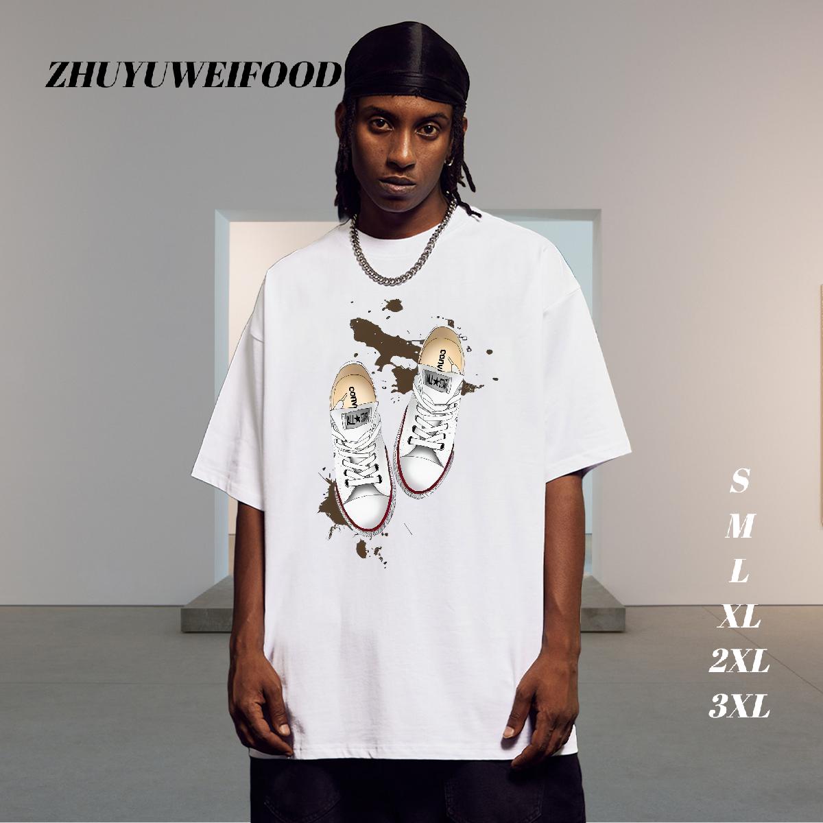 Soft Men Tshirts Cotton Breathable Soft Anime Printing Street T-Shirts for Men White Plus Size 2024 Summer Wear