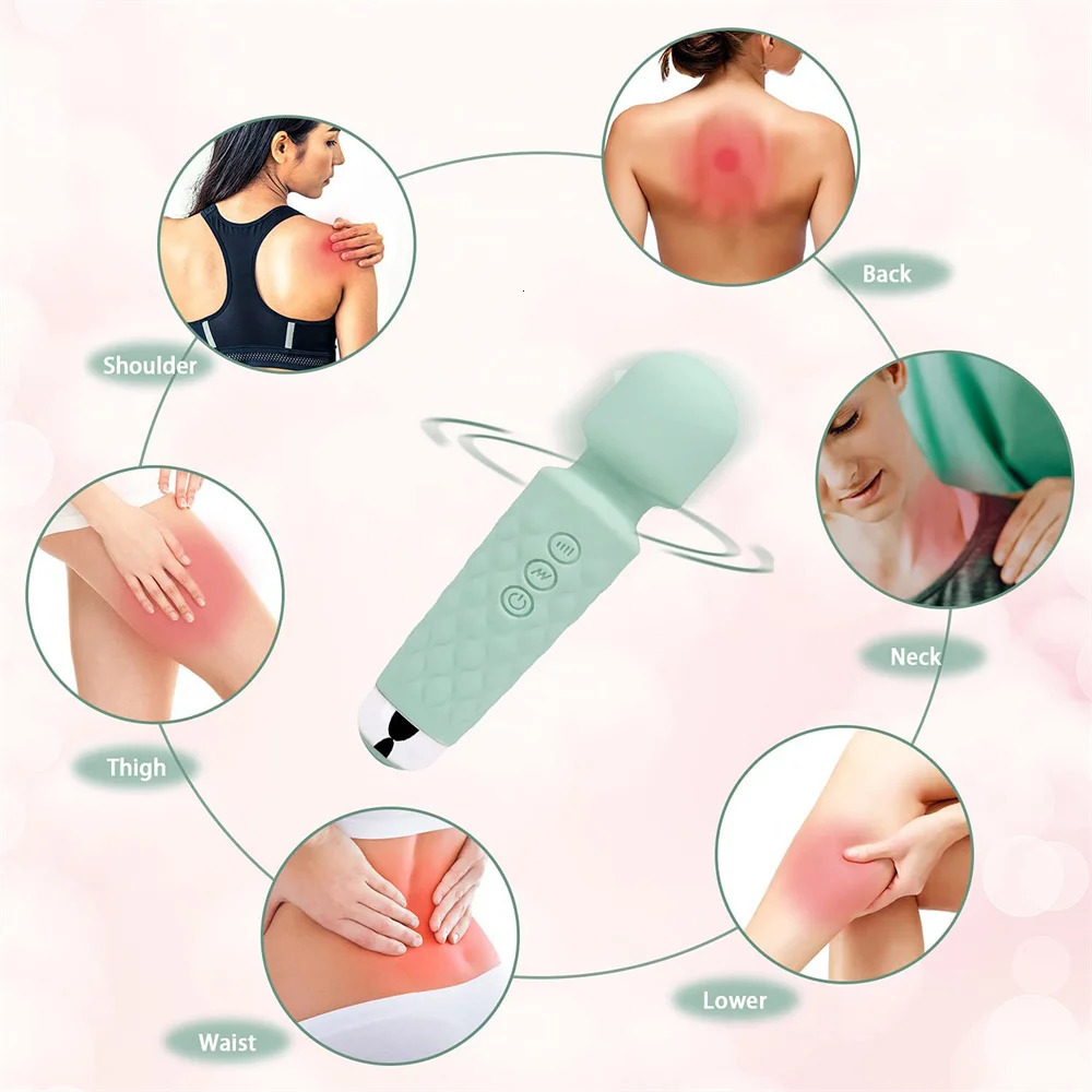 20 Modes Strong Vibration Upgraded Mini Vibrator Usb Charging Handheld Wand Massager G-Spot Clitoris Vibrator Sex Toys for Women 240603