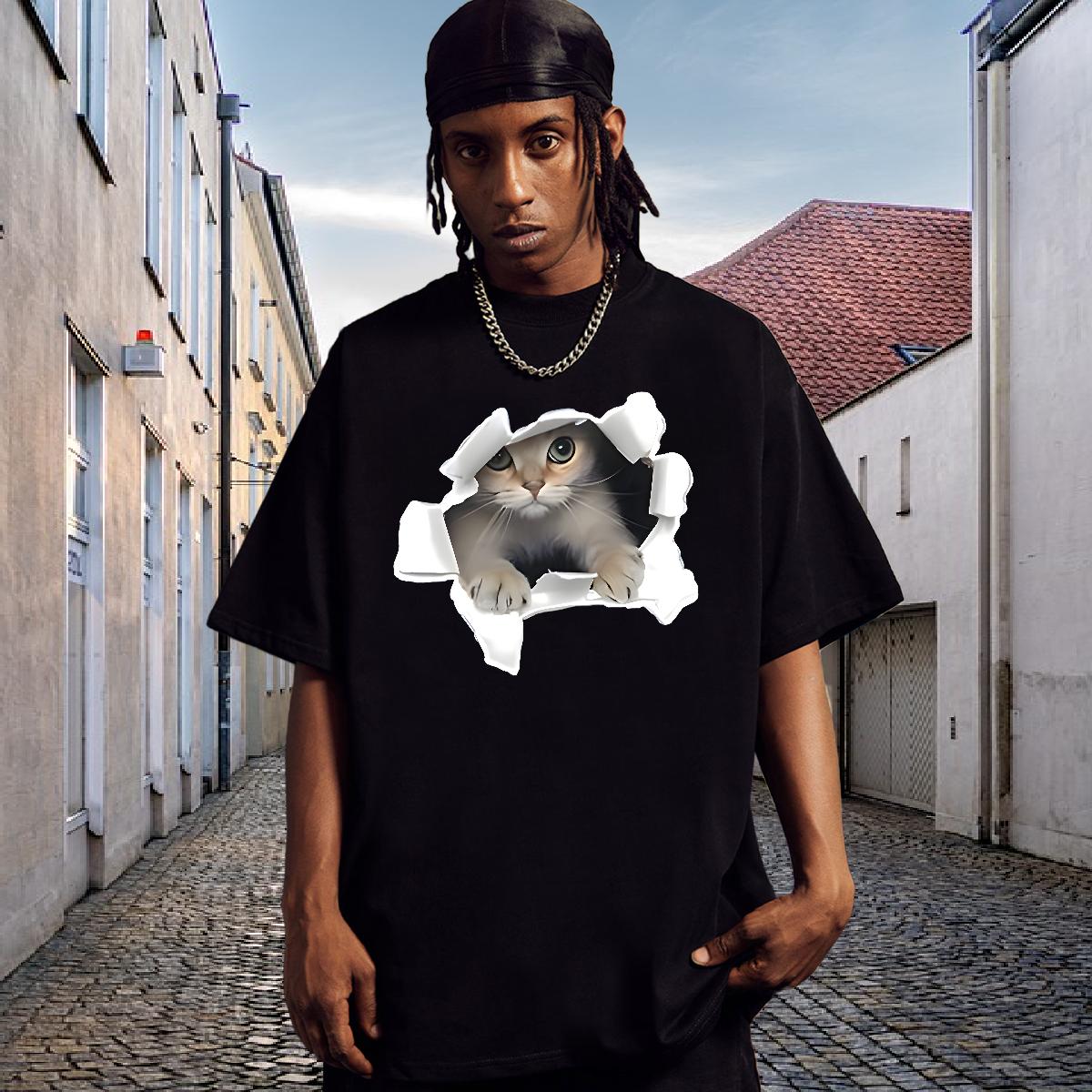 Fashion Designer T-Shirts for Men Plus Size Cartoon Casual Daily Wear Mens Tshirts Cotton Breathable Short Sleeve Loose Fit