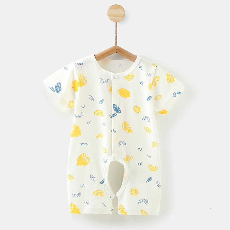Baby Jumpsuits Baby one-piece clothes baby summer clothes open file thin pure cotton short sleeved clothes full moon newborn cute clothes 0-1 years ol