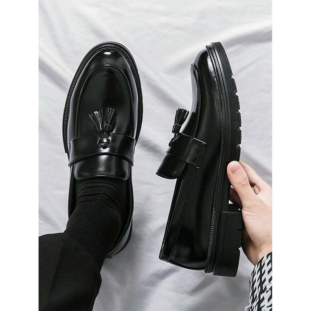 Shoes Business Black For Men Tassel Decor Dress Loafers Ddmysaturn