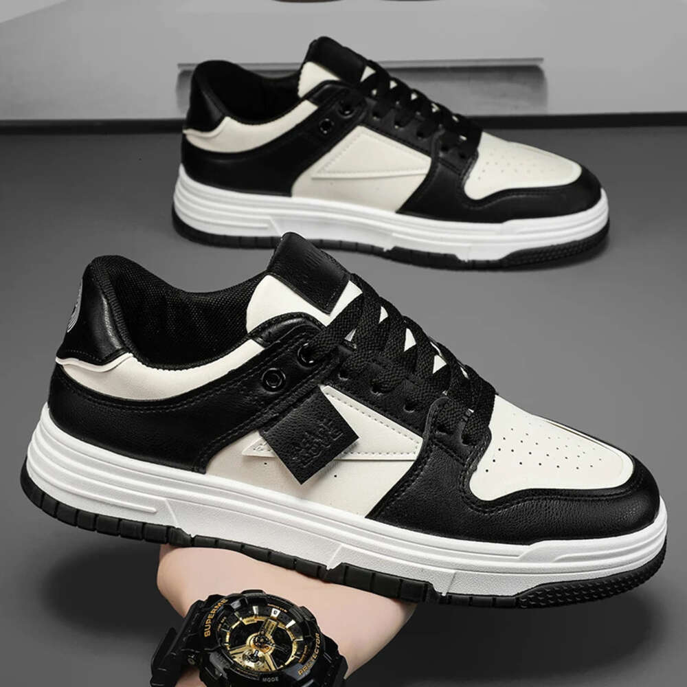 Breathable Men Skateboard Fashion Leather Casual Jogging Sports Shoes Platform Hard Wearing Walking Running Sneakers Ddmysaturn