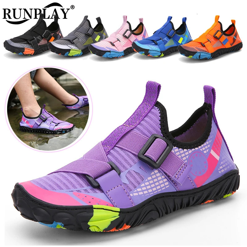 Childrens Barefoot Aqua Shoes Childrens Drainage Beach Swimming Sandals Quick drying Rowing Diving Fishing Surfing Sports Wading Sports Shoes 240606