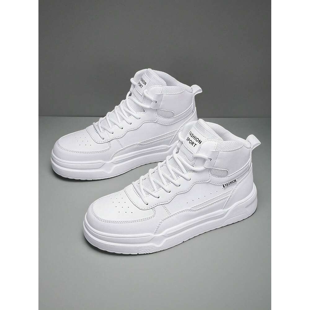 S And Men Women White High Top Thick Sole Skate Casual Sports Shoes Convenient All Match Comfortable Outdoor Couples Ddmysaturn