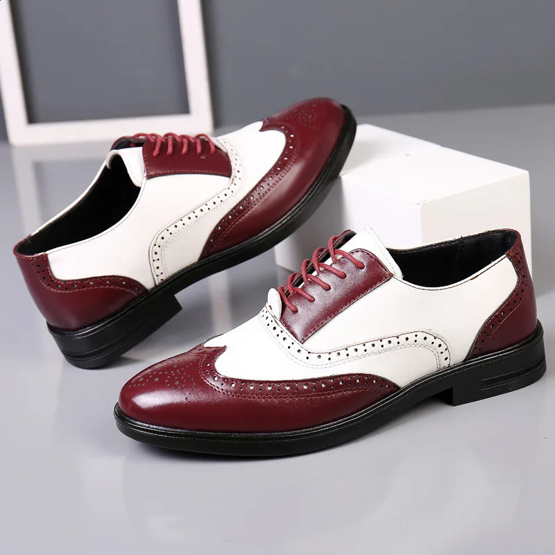 Classic Men Dress Shoes Lace Up Shoes for Men Plus Size Point Toe Business Casual Comfortable Men Formal Shoes for Wedding 250410