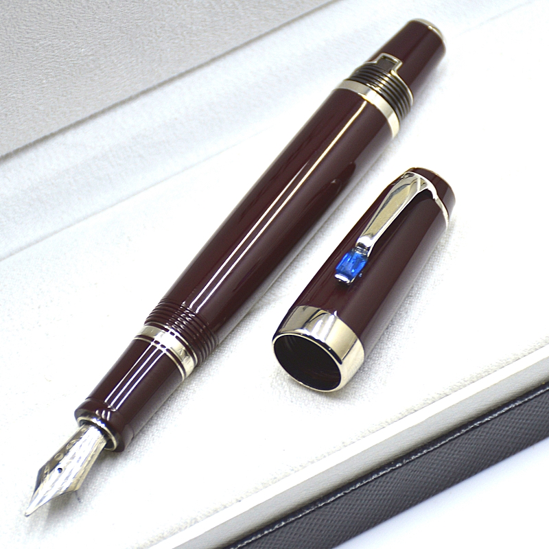 wholesale Top Bohemies 14K Retractable Nib Classics Fountain Pen 11cm Portable Short Travel Office Writing Ink Pens With Gem And Serial Number