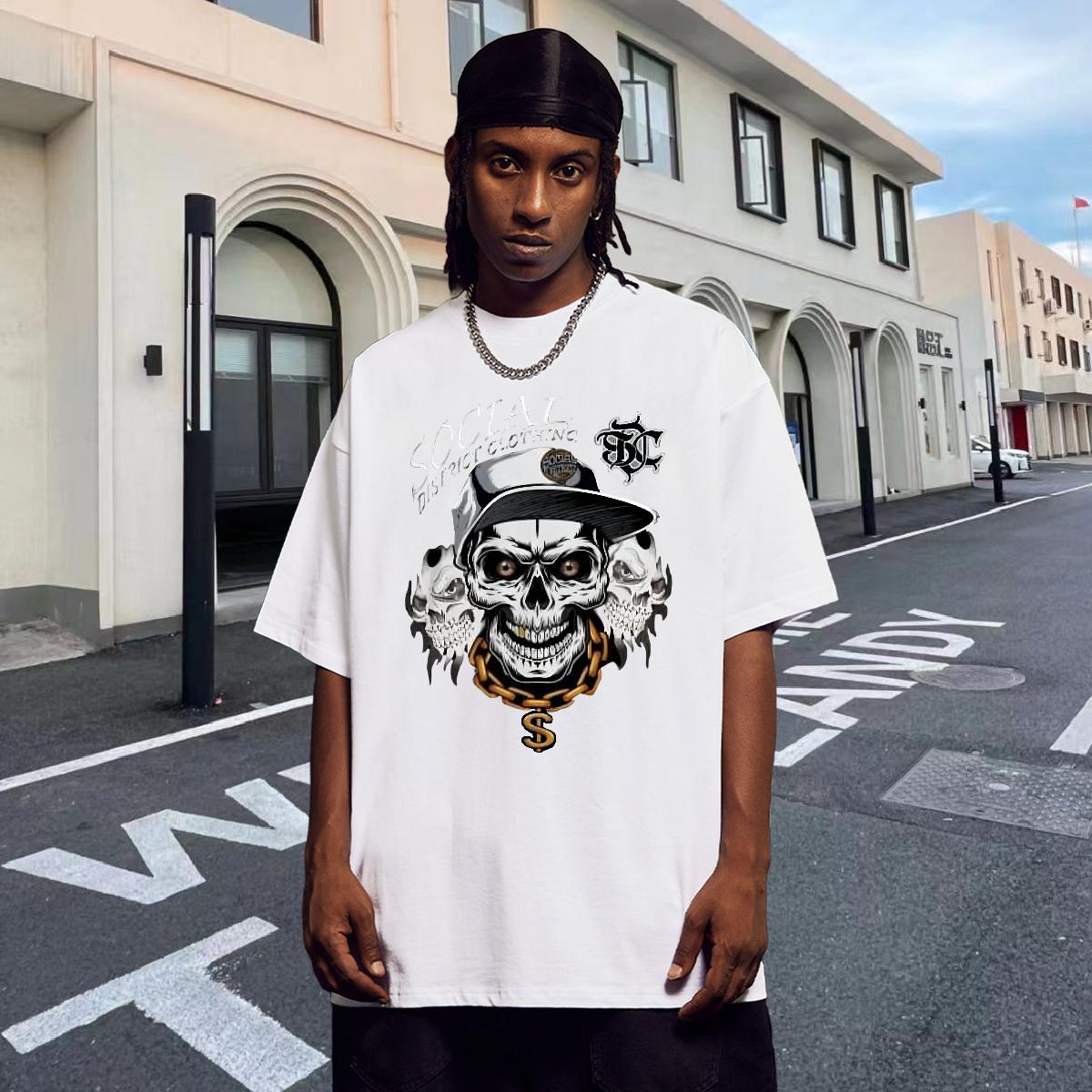 DIY Customized T Shirt For Man Anime Print Outdoor Men Tees Breathable Crew Neck Loose Fit