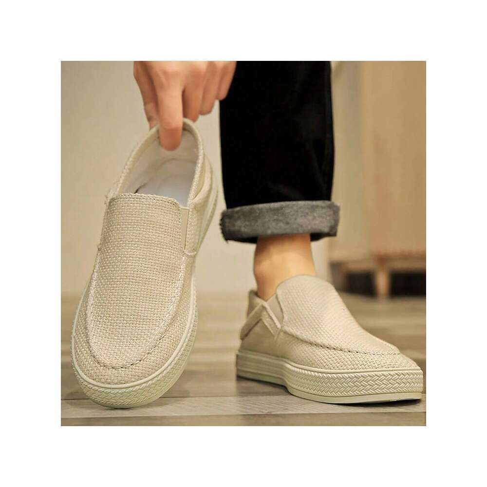 Casual Men Fashionable Sports Shoes Breathable Canvas Loafers Summer Ddmysaturn