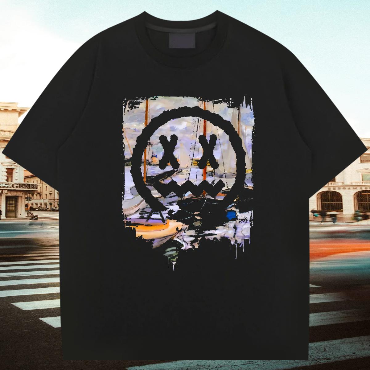 New Designer T Shirts Men Custom Printed Street wear Hip Hop Tshirts Cotton Breathable Soft