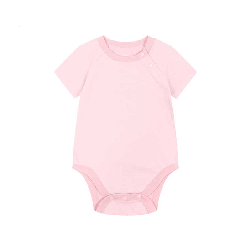 Baby Jumpsuits Baby jumpsuit solid color baby short sleeved bag buttocks jumpsuit pure cotton baby jumpsuit