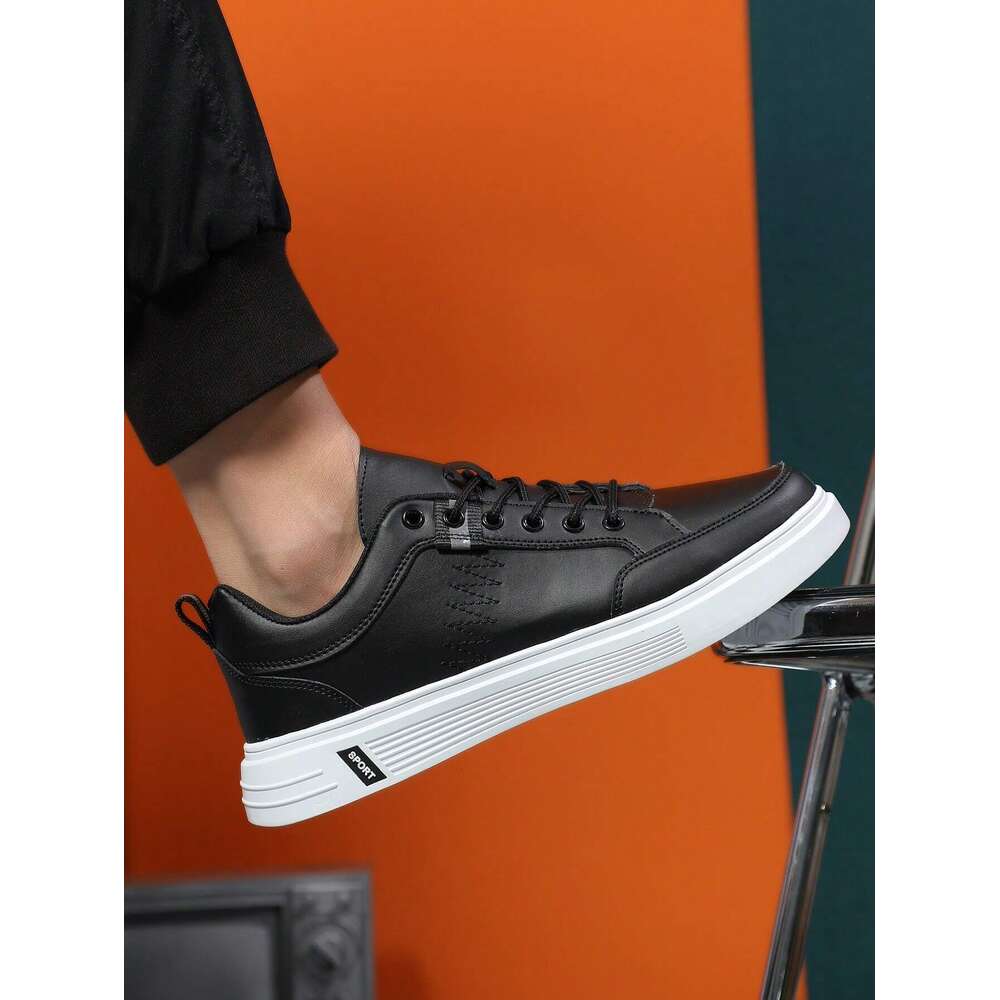 S Casual Men Lightweight Pu Leather Sneakers For Spring Summer And Autumn Black Ddmysaturn