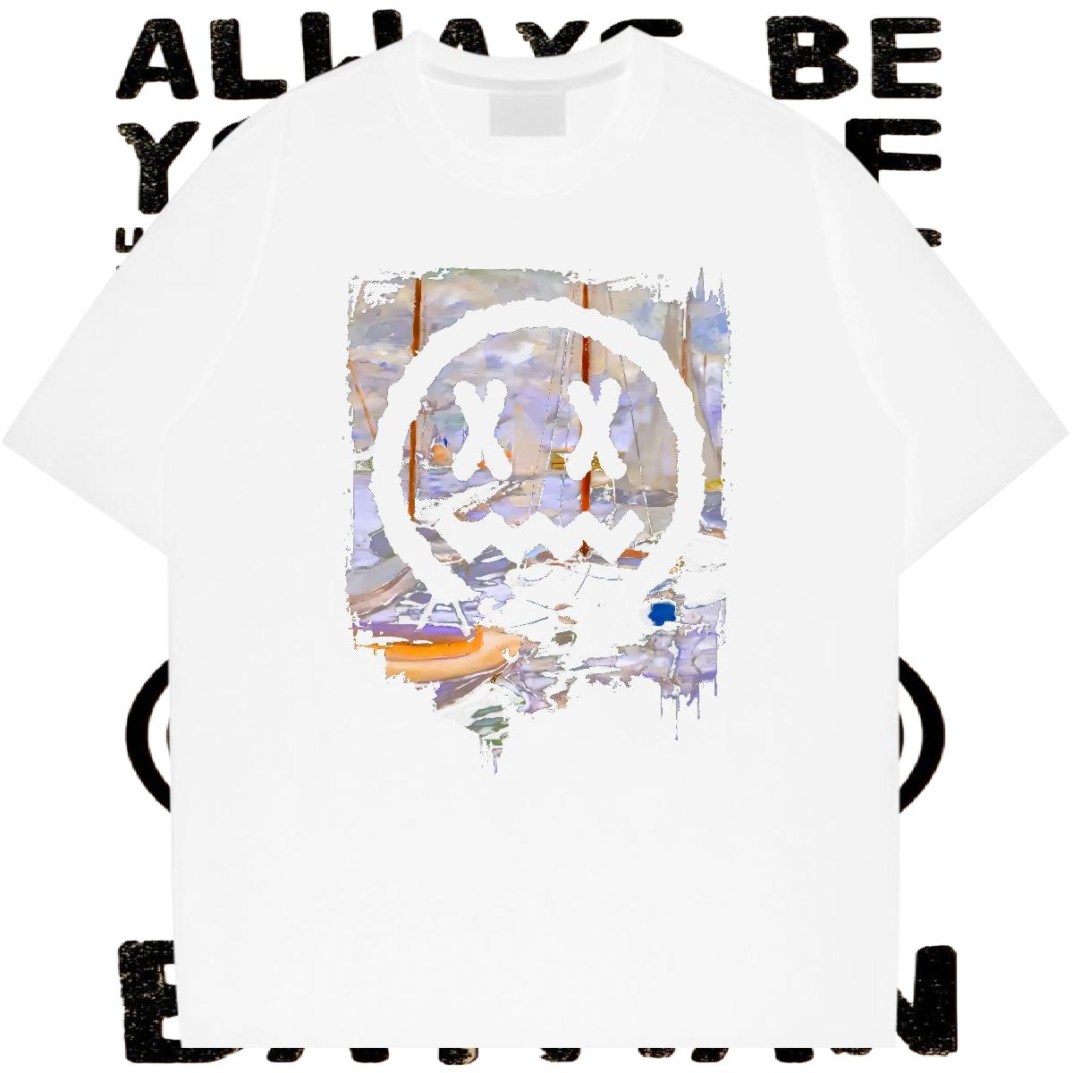 2024 Summer Men T Shirts DIY Anime Hip Hop Street Mens Tshirts Breathable Short Sleeve Brand