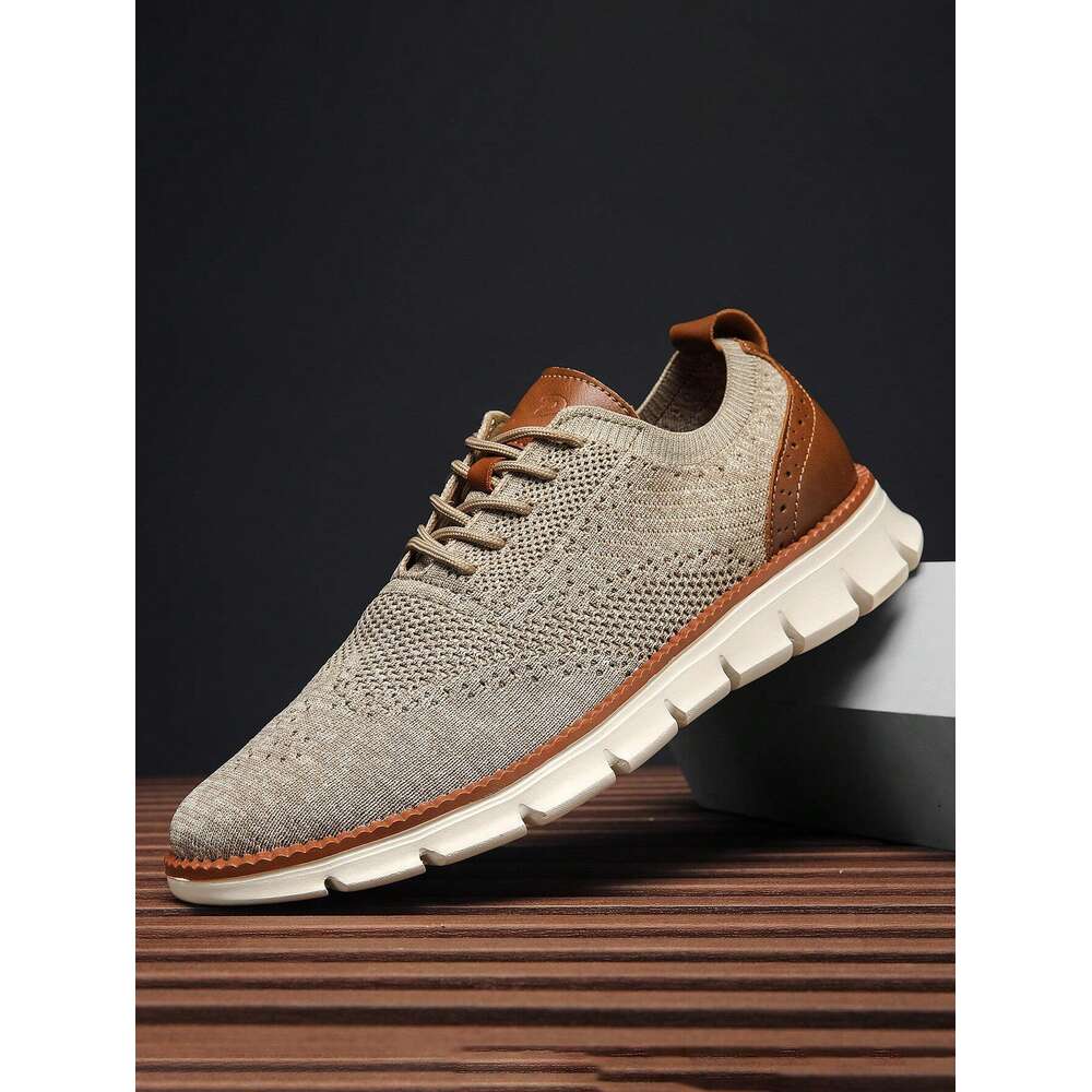 Khaki Men S Breathable Mesh Casual Fashion Sports Shoes Ddmysaturn