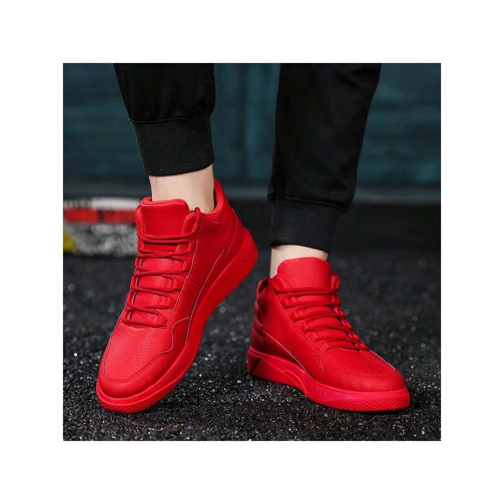 Spring Men S Fashion Comfortable Lightweight Slip Resistant High Top Leather Sneakers Ddmysaturn