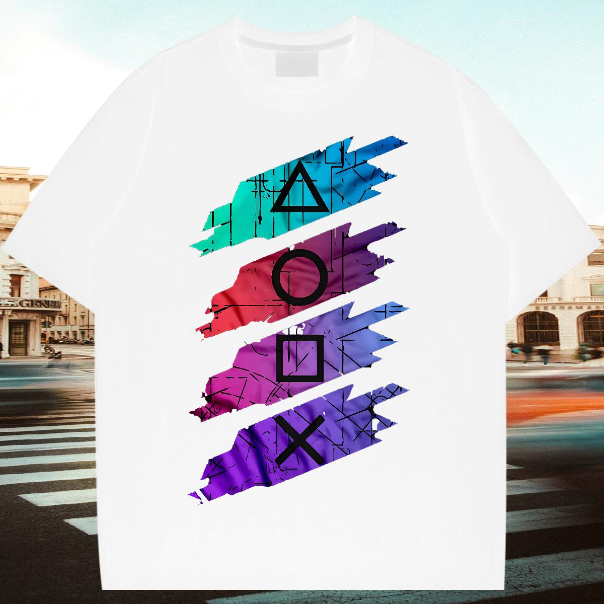 2024 T shirt Cartoon Printing S-3XL Casual Beach Men Tees Breathable Short Sleeve Loose