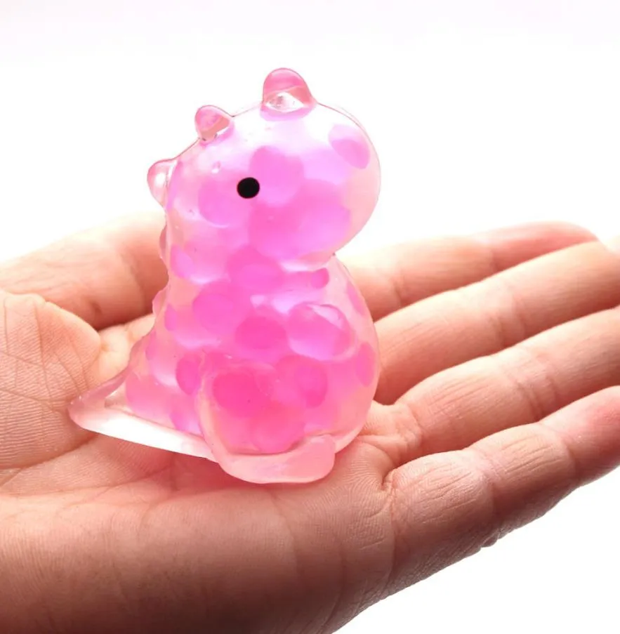 Squishy Stress Balls Decompression Dinosaur Toy Colorful Gel Water Beads Balls Inside Birthday Gift Goodie Bags ZZ