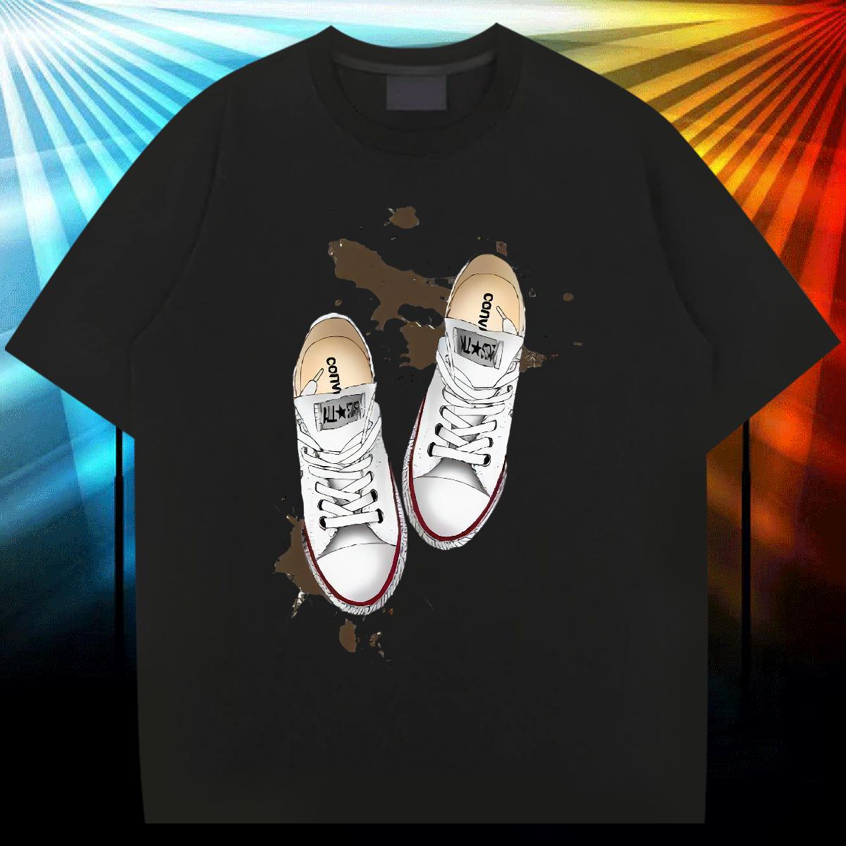 Popular Couples T Shirts 180g Cotton Casual Men T Shirts Custom Printed 2024 New Tops Shirt