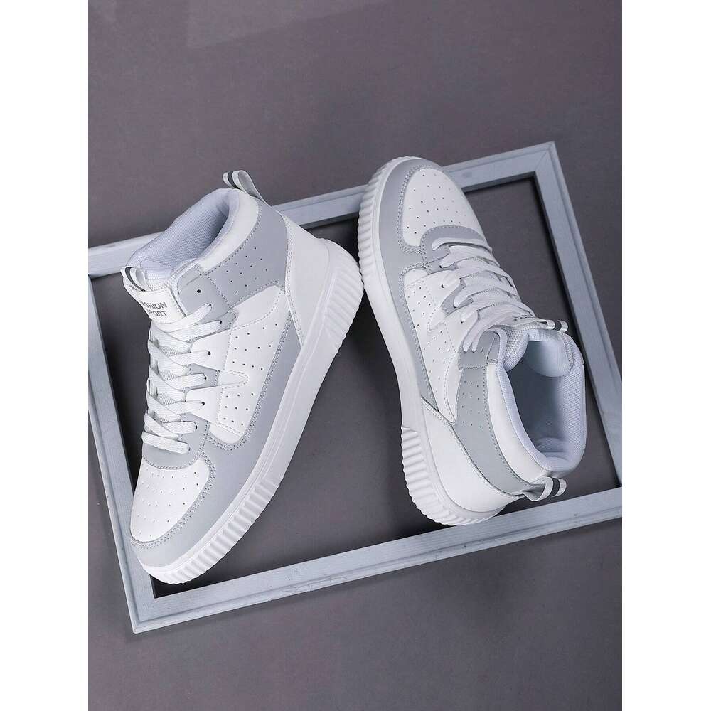 Men Casual Sneakers, Lace Up Soft Sole Flat Comfortable Skate For Men, Lightweight High-Top Daily Shoes