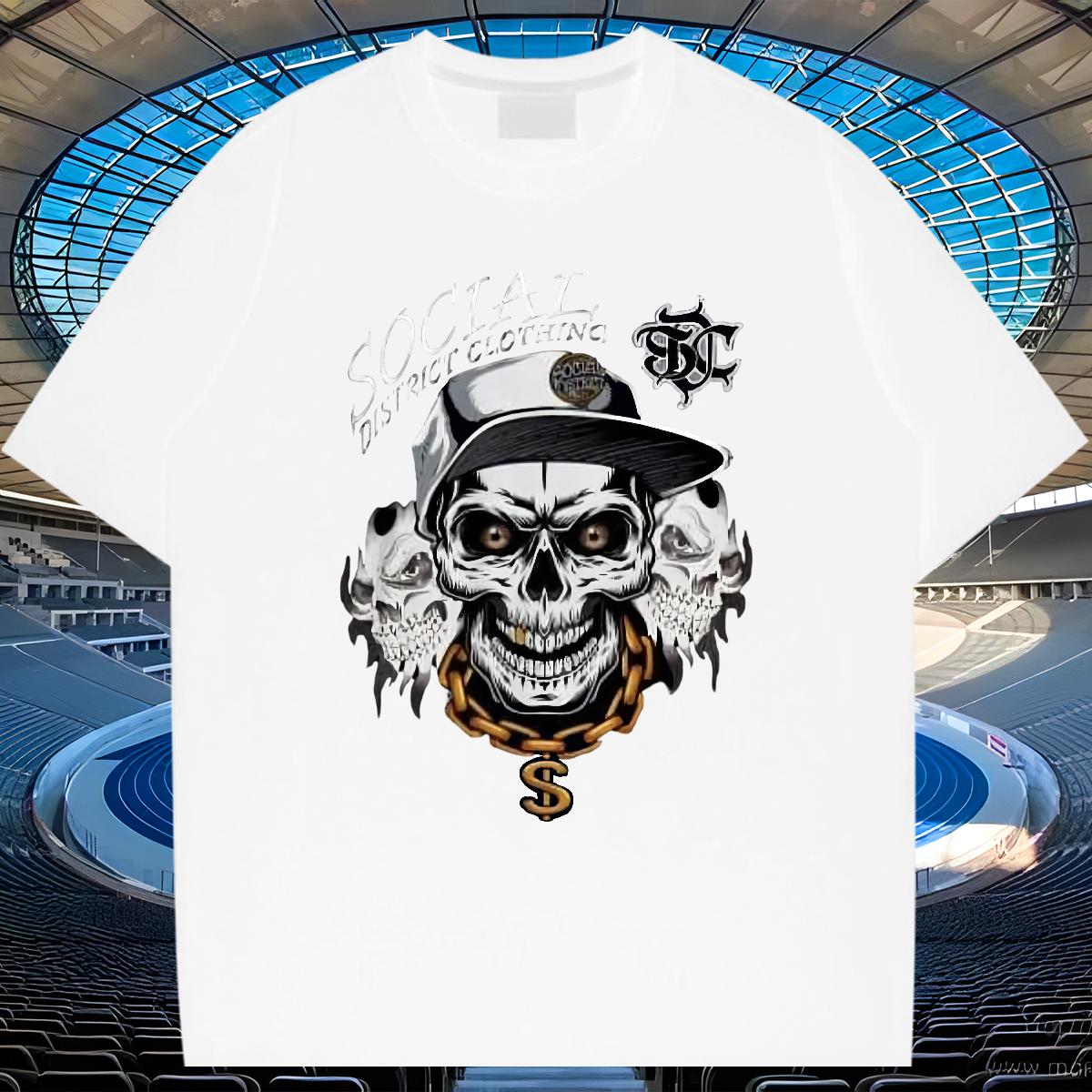 2024 New Man T Shirts DIY Printed Street wear Hip Hop Mens Tshirts Breathable Short Sleeve Brand