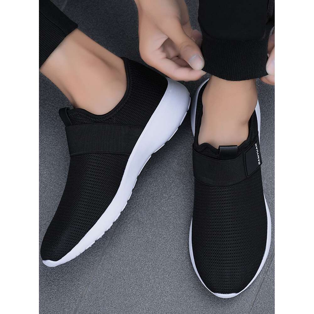 Black On Mens Casual Lightweight Work Trainers Breathable Non Slip Mesh Walking Gym Shoes Comfortable Workout Sneakers Ddmysaturn