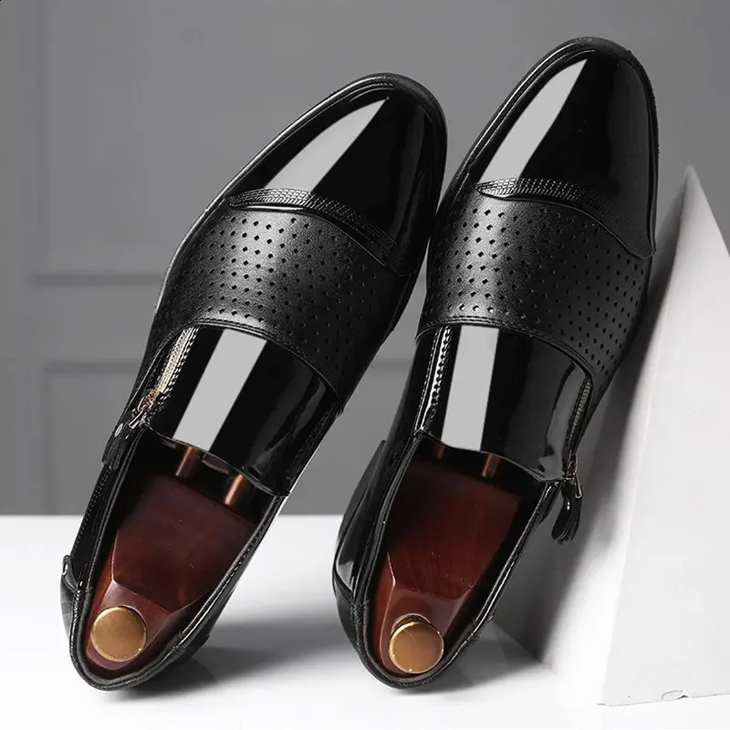 Italian Black Formal Shoes Men Loafers Wedding Dress Patent Leather Oxford Shoes for Mens Leather 240606