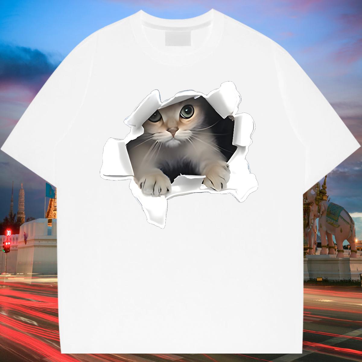 DIY Customized T Shirt For Man Plus Size Cartoon Street Men Tees Cotton Breathable Short Sleeve Cool Design