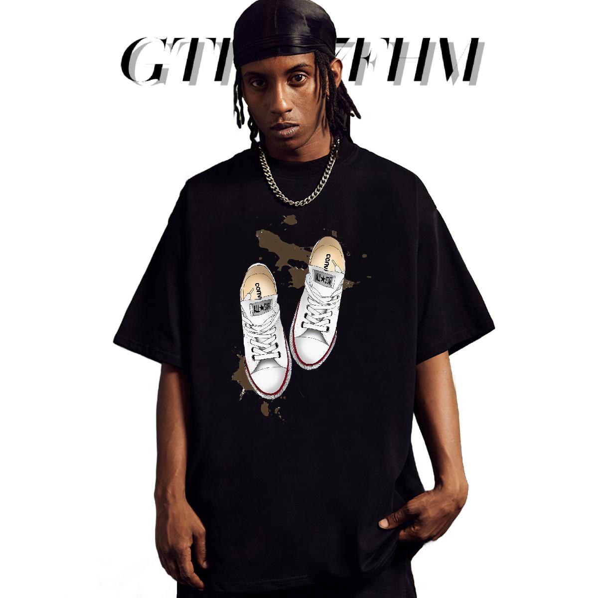 Fashion Casual T Shirt For Man Oversized Couples T Shirts Anime Printing Street Short Sleeve Cotton O-Neck Loose Tops Shirt