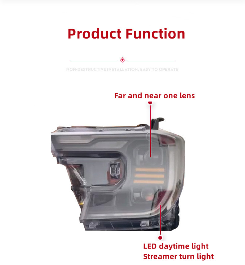 For Ford Ranger T8 2023 Car LED Headlight Assembly DRL Signal Front Lamp LED Modified Bifocal Lens Head Lights