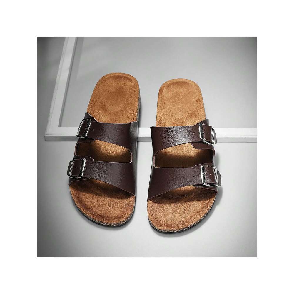 Buckle Flat Trendy Slippers Beach Style Unisex Outdoor Casual Open Toe Sandals For Summer Vacation Ddmysaturn