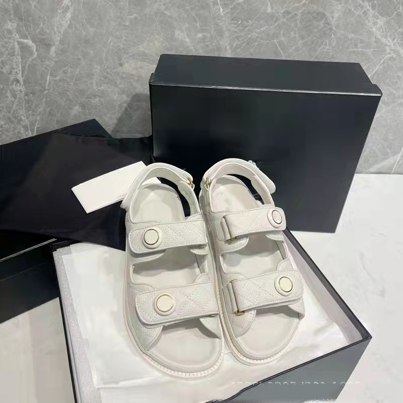 Womens Paris Designer Sandals Flat Shoes Slides Top Leather Brand Shoes Black White Women's Buckle Strap Low Flats Sandels Famous Loafers Luxury Sneakers