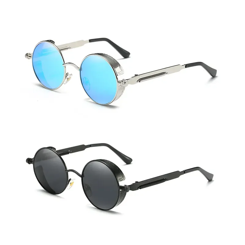 Round Steampunk Sunglasses Men Metal Women Fashion Round Glasses Brand Designer Vintage Sun Glasses High Quality Oculos de sol UV400 S64 IVISTA