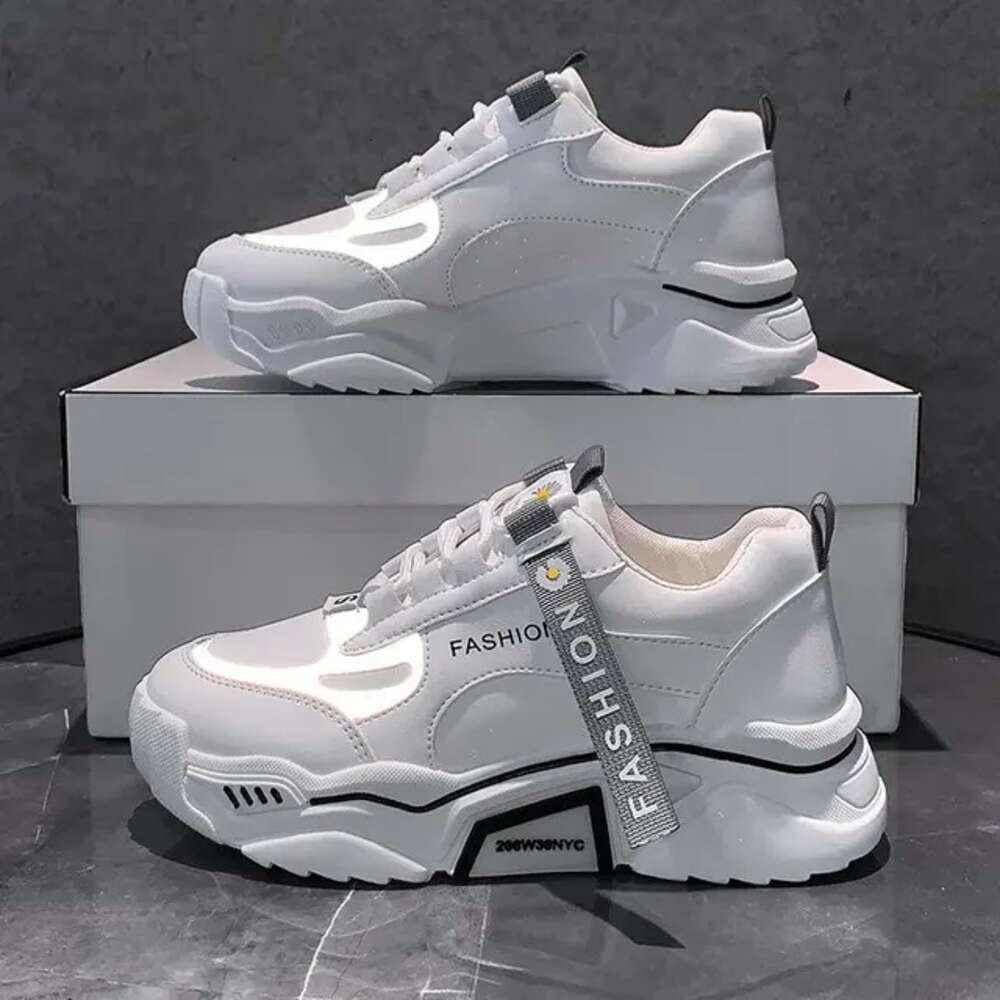 Ddmysports Spring Reflective Platform Women Korean Lace Up Sport Chunky Sneakers Mixed Color S Casual Vulcanize Shoes OUTDOOR