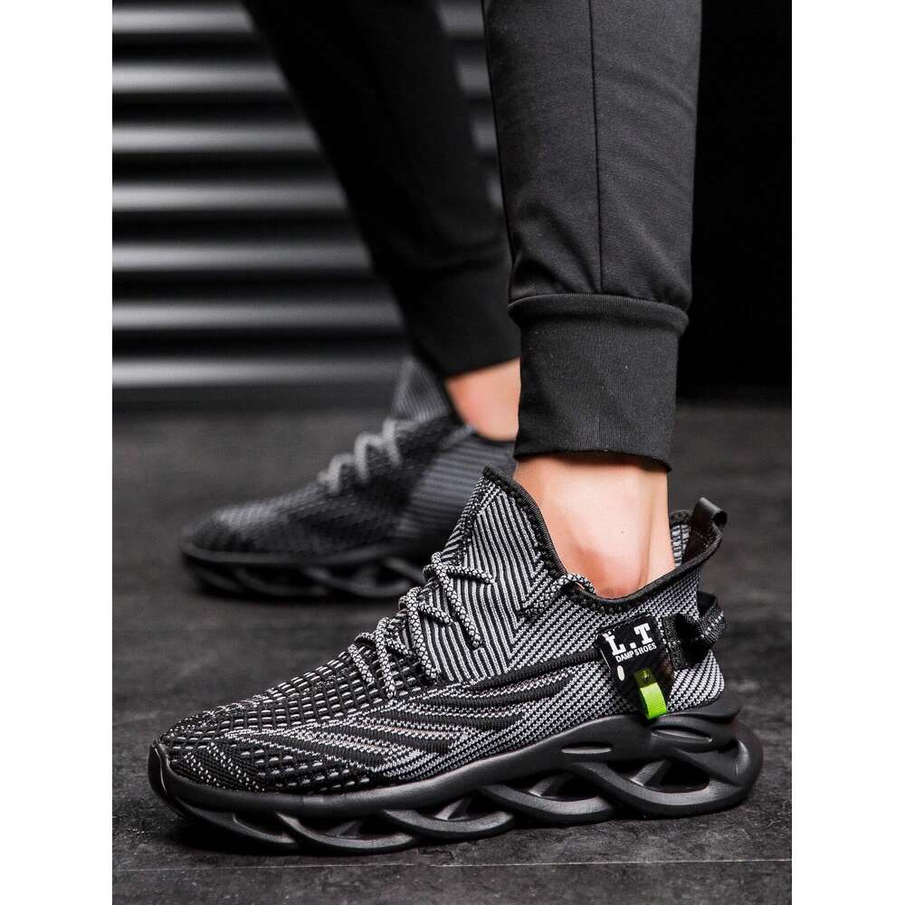 Men's Fashionable And Sporty Outdoor Lace-Up Sneakers, Anti-Skid, Comfortable, Shock-Absorbing, Durable