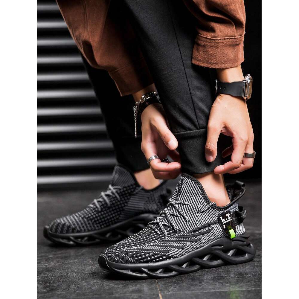 Men's Fashionable And Sporty Outdoor Lace-Up Sneakers, Anti-Skid, Comfortable, Shock-Absorbing, Durable
