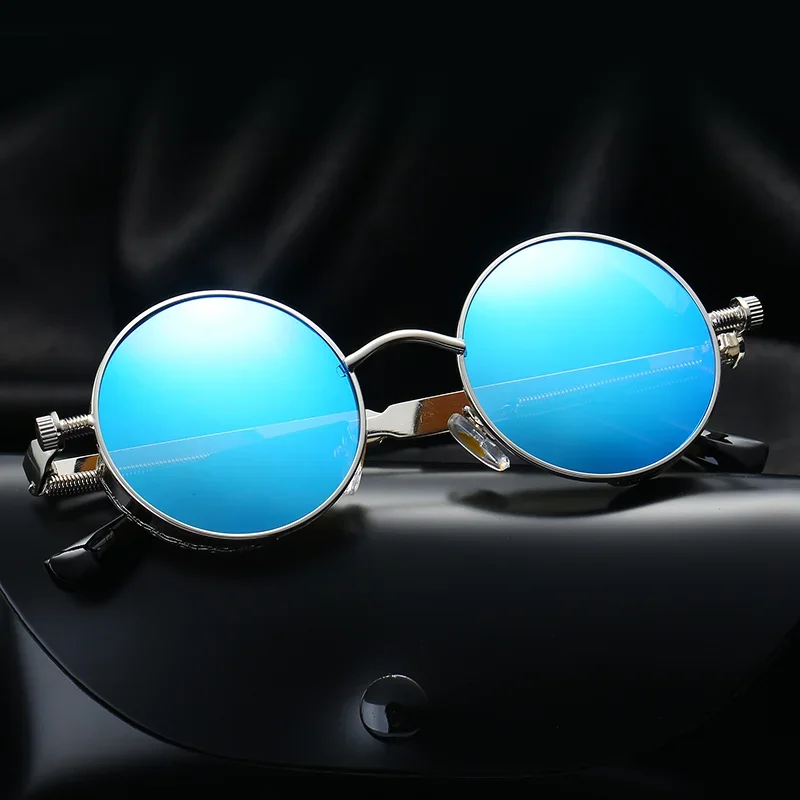 Round Steampunk Sunglasses Men Metal Women Fashion Round Glasses Brand Designer Vintage Sun Glasses High Quality Oculos de sol UV400 S64 IVISTA