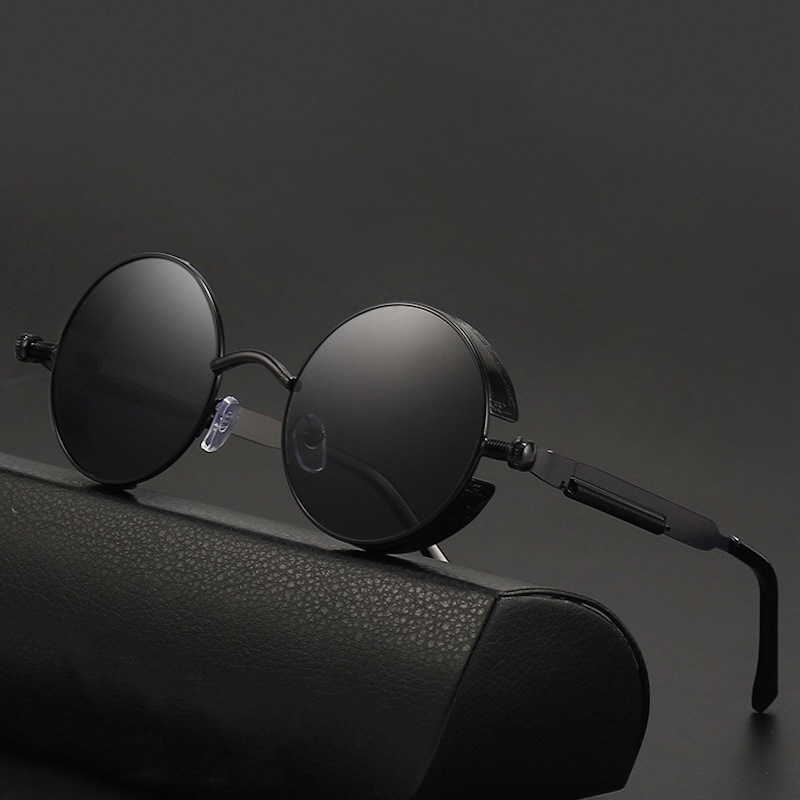 Round Steampunk Sunglasses Men Metal Women Fashion Round Glasses Brand Designer Vintage Sun Glasses High Quality Oculos de sol UV400 S64 IVISTA